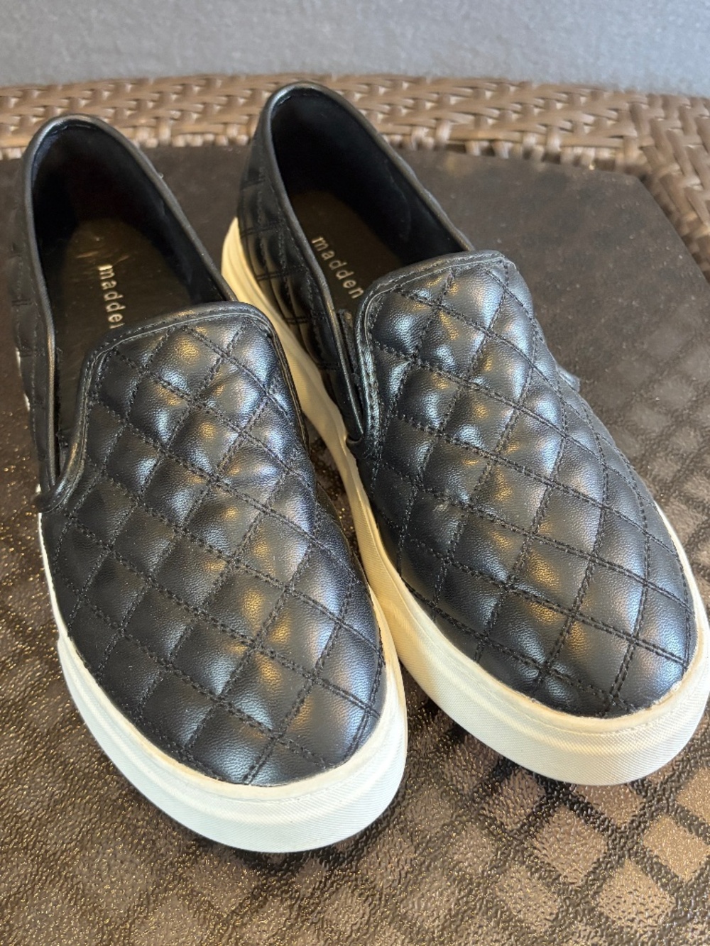 Madden Girl Ecentrq Quilted Slip On Loafer Sneakers Size 8M